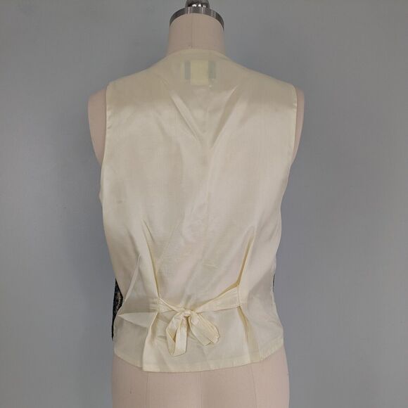 Vintage Dog Vest Womens M L 90s Tapestry Animal Veterinarian Puppy Multi - Picture 3 of 11